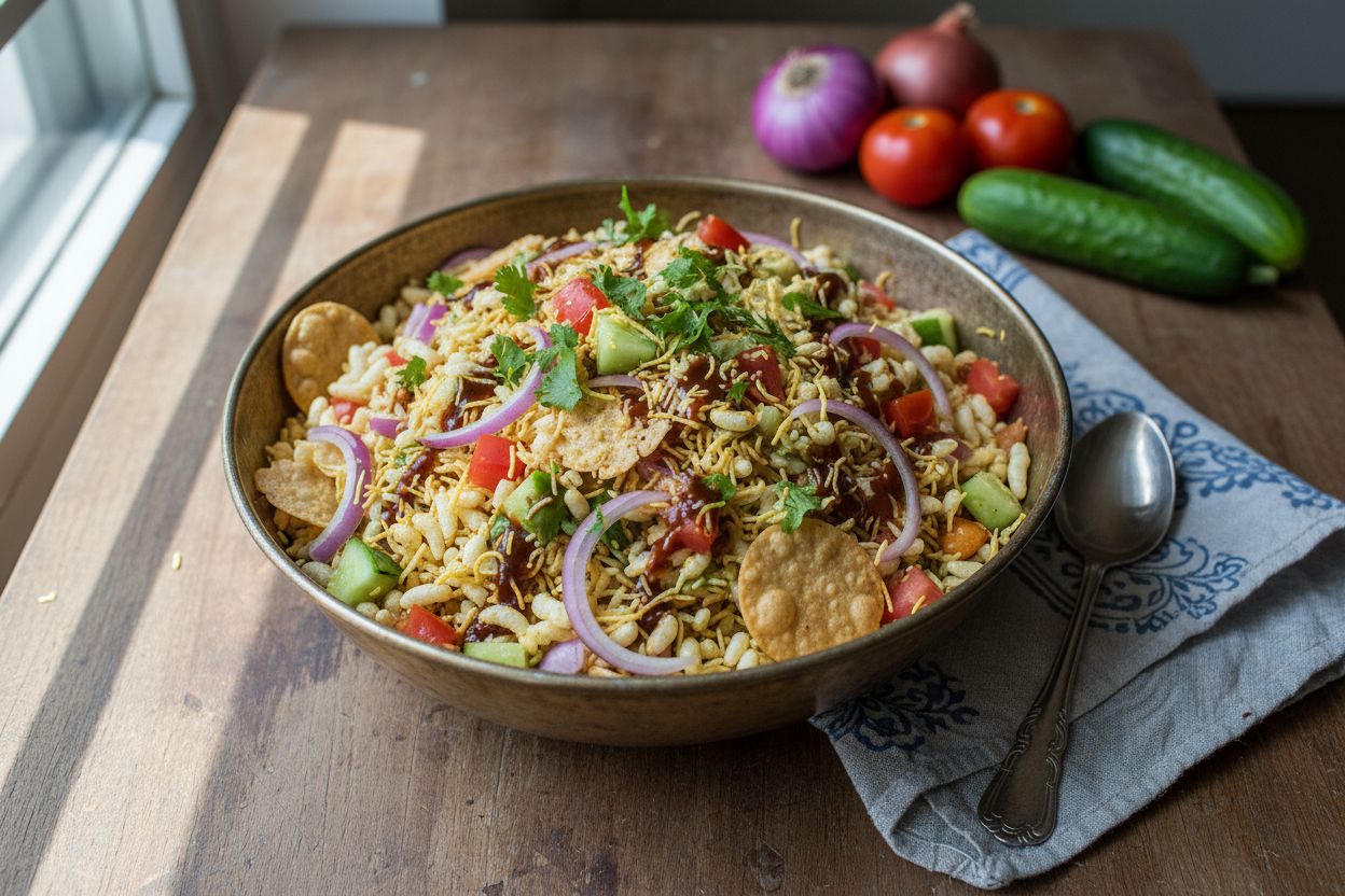Snack indien au riz soufflé