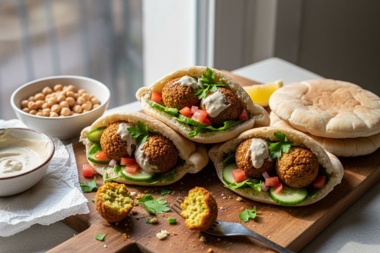 Pita garnie de falafels