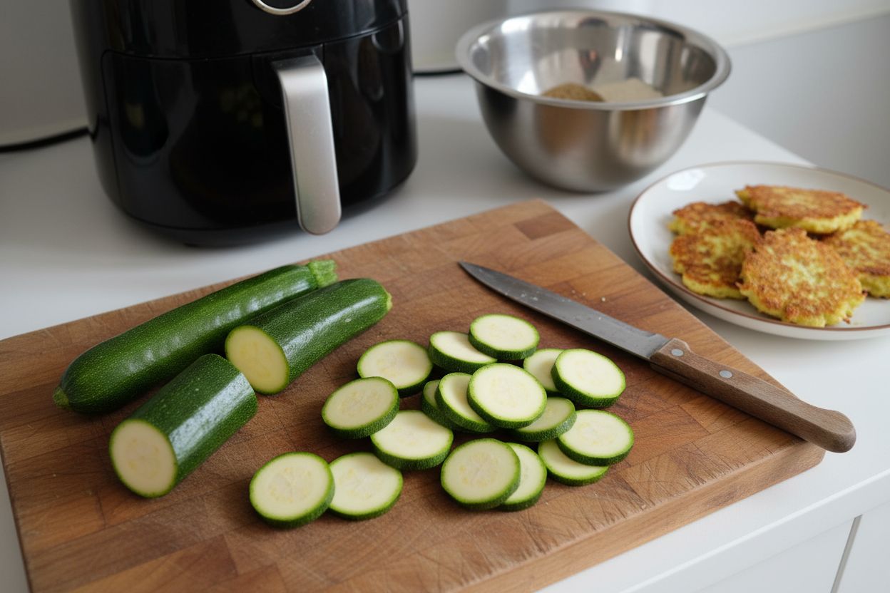 Beignets de courgettes à l'air fryer terminé