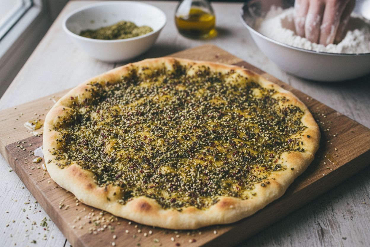 Man'ouché au zaatar terminé