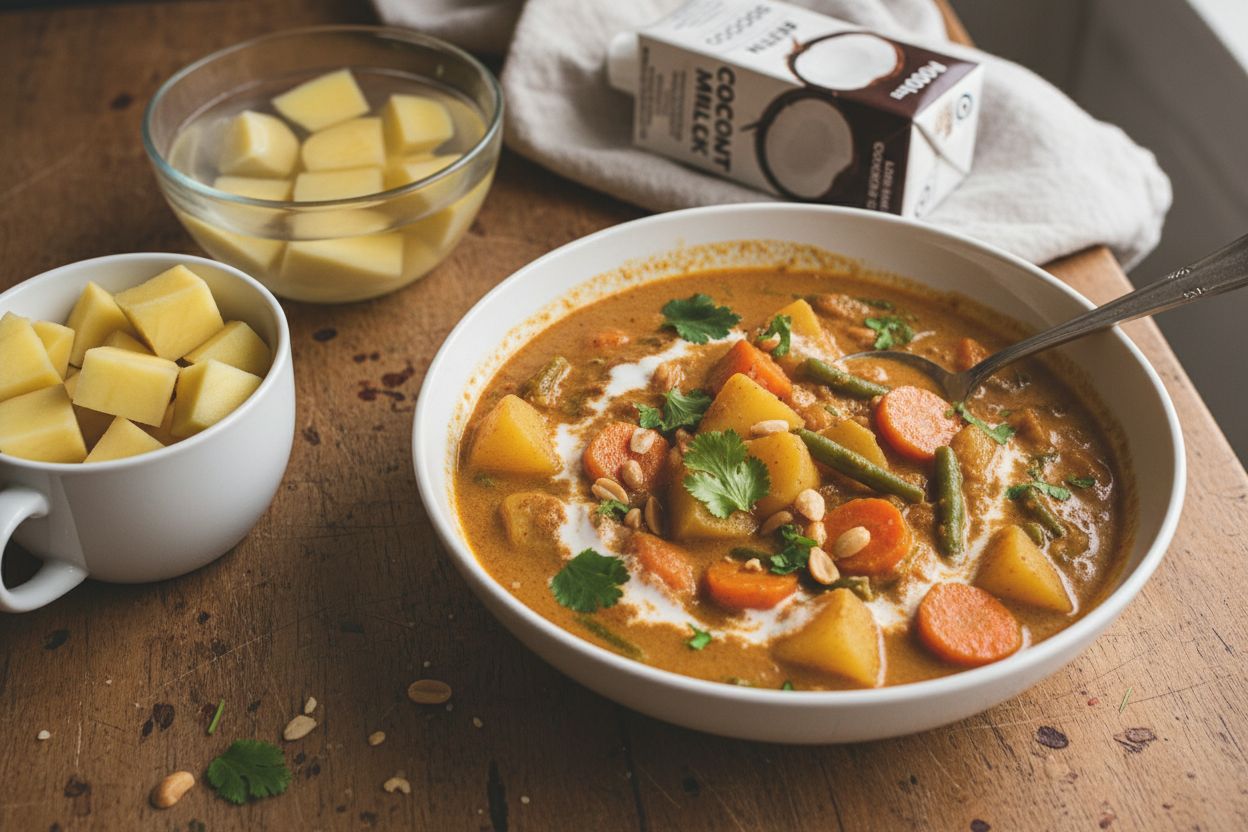Massaman curry végétarien terminé