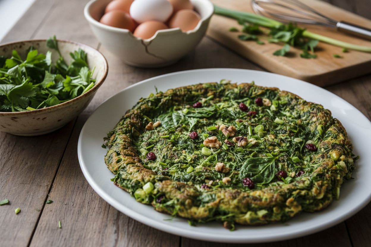 Omelette persane aux herbes terminé