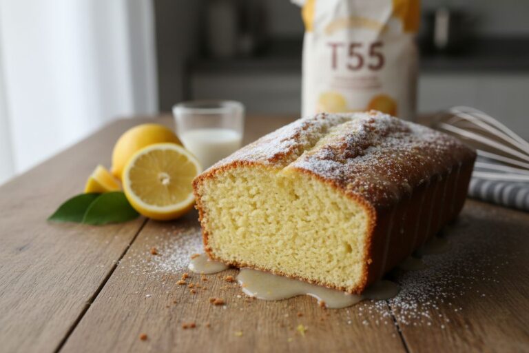 Cake au citron sans œuf prêt à servir