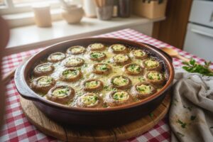 Champignons farcis façon escargots en persillade