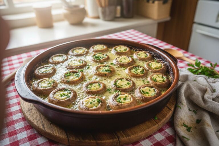 Champignons farcis façon escargots en persillade prêt à servir
