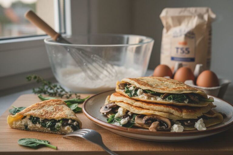 Crêpes salées végétariennes prêt à servir