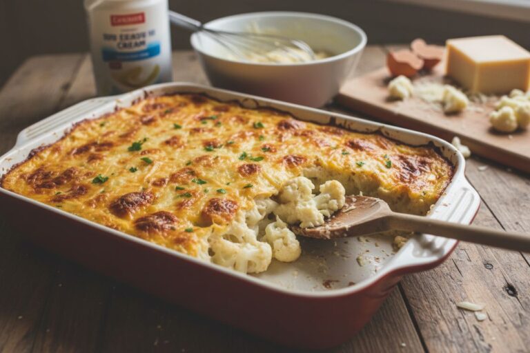 Gratin de chou-fleur sans béchamel prêt à servir