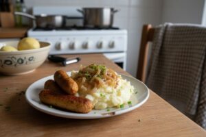 Saucisse purée végétarienne