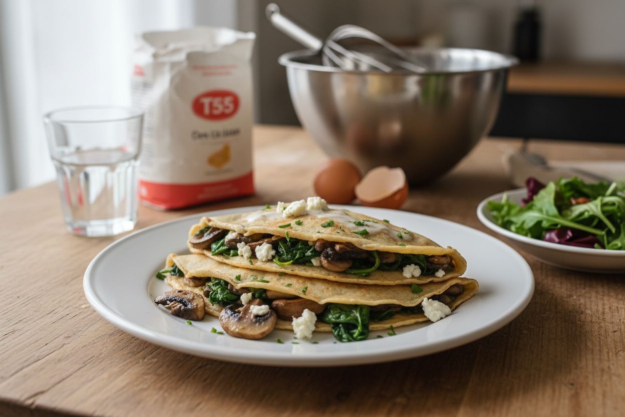 Photo de la recette : crêpes salées végétariennes