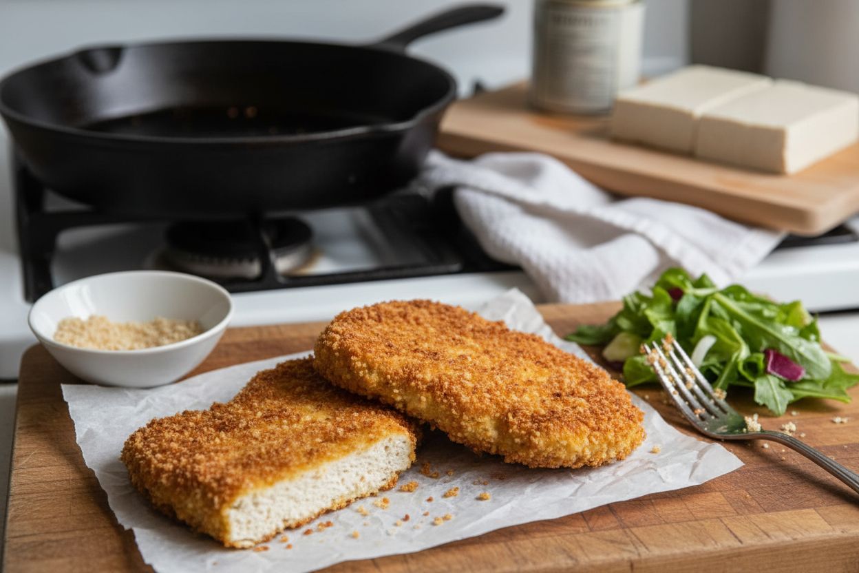 Photo de la recette : escalope végétale panée