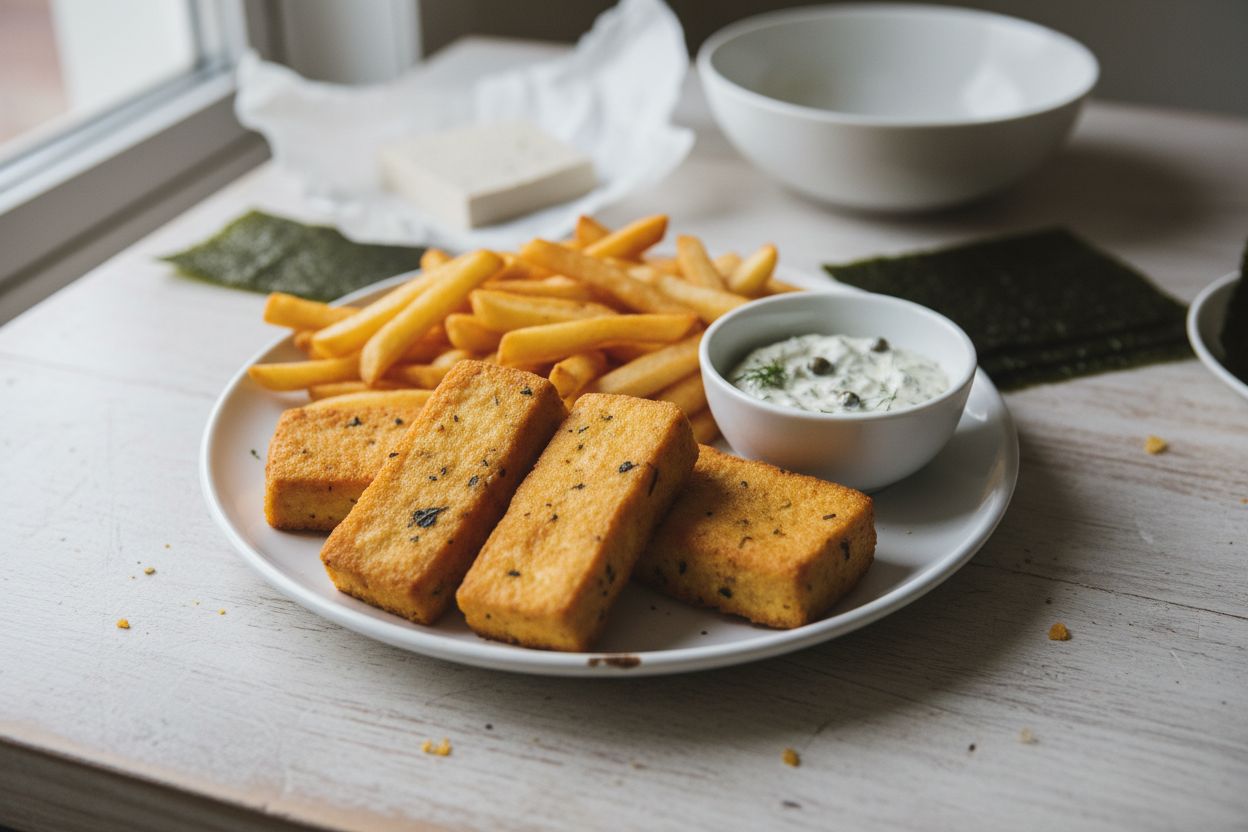 Photo de la recette : fish and chips végétarien