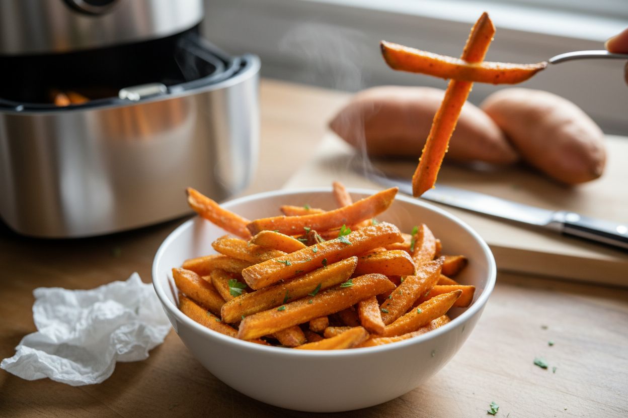Frites de patate douce à l'air fryer