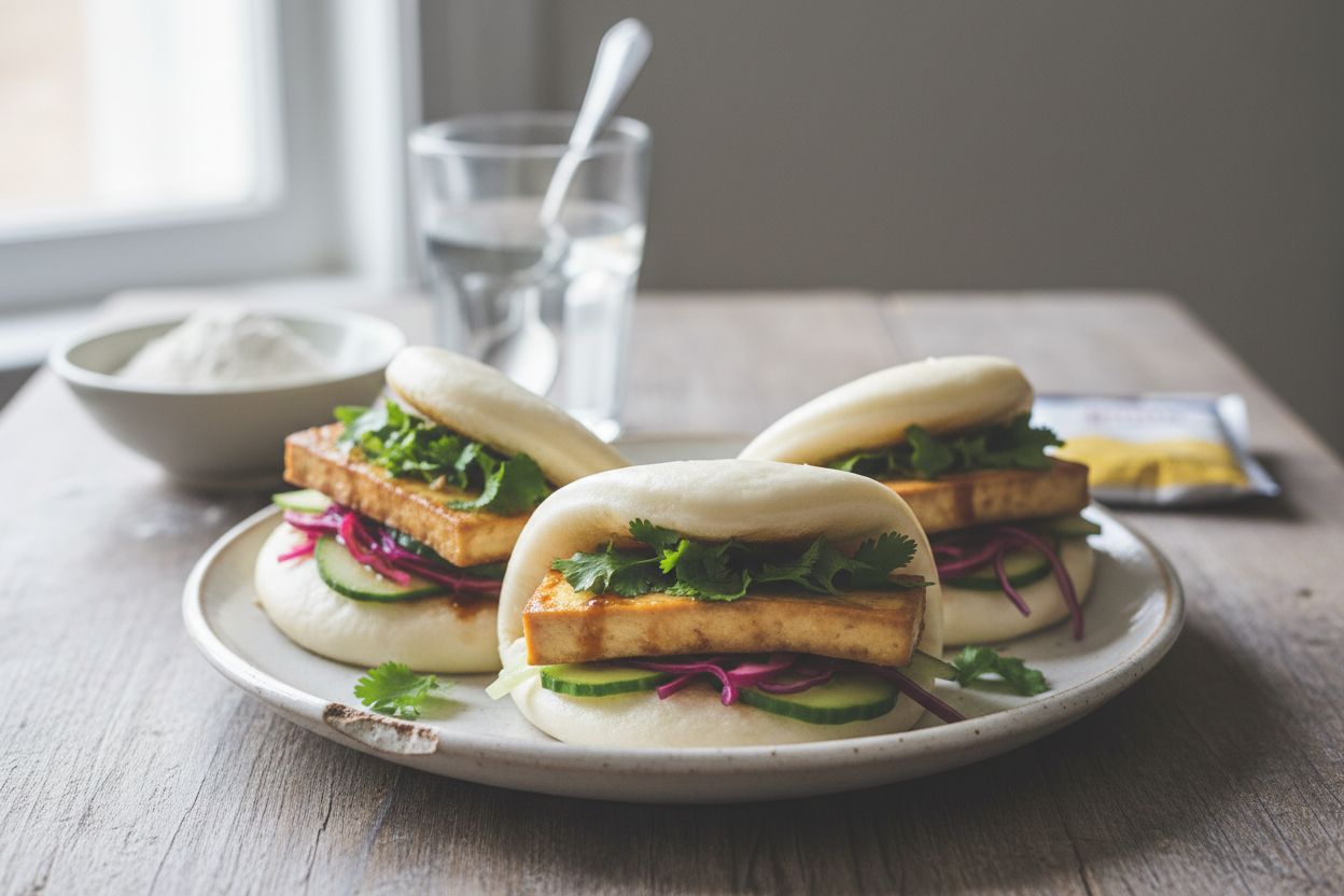 Gua bao au tofu braisé