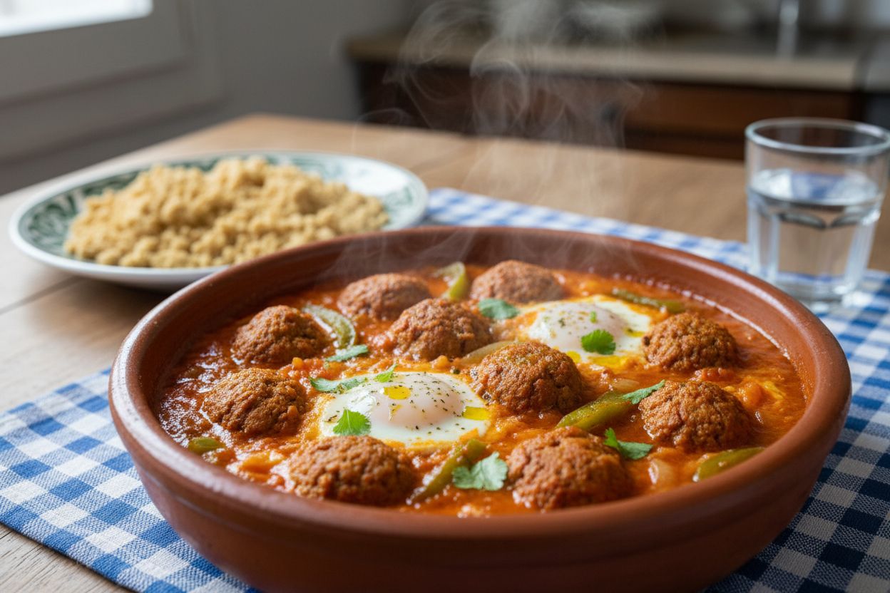 Ojja tunisienne aux boulettes de soja