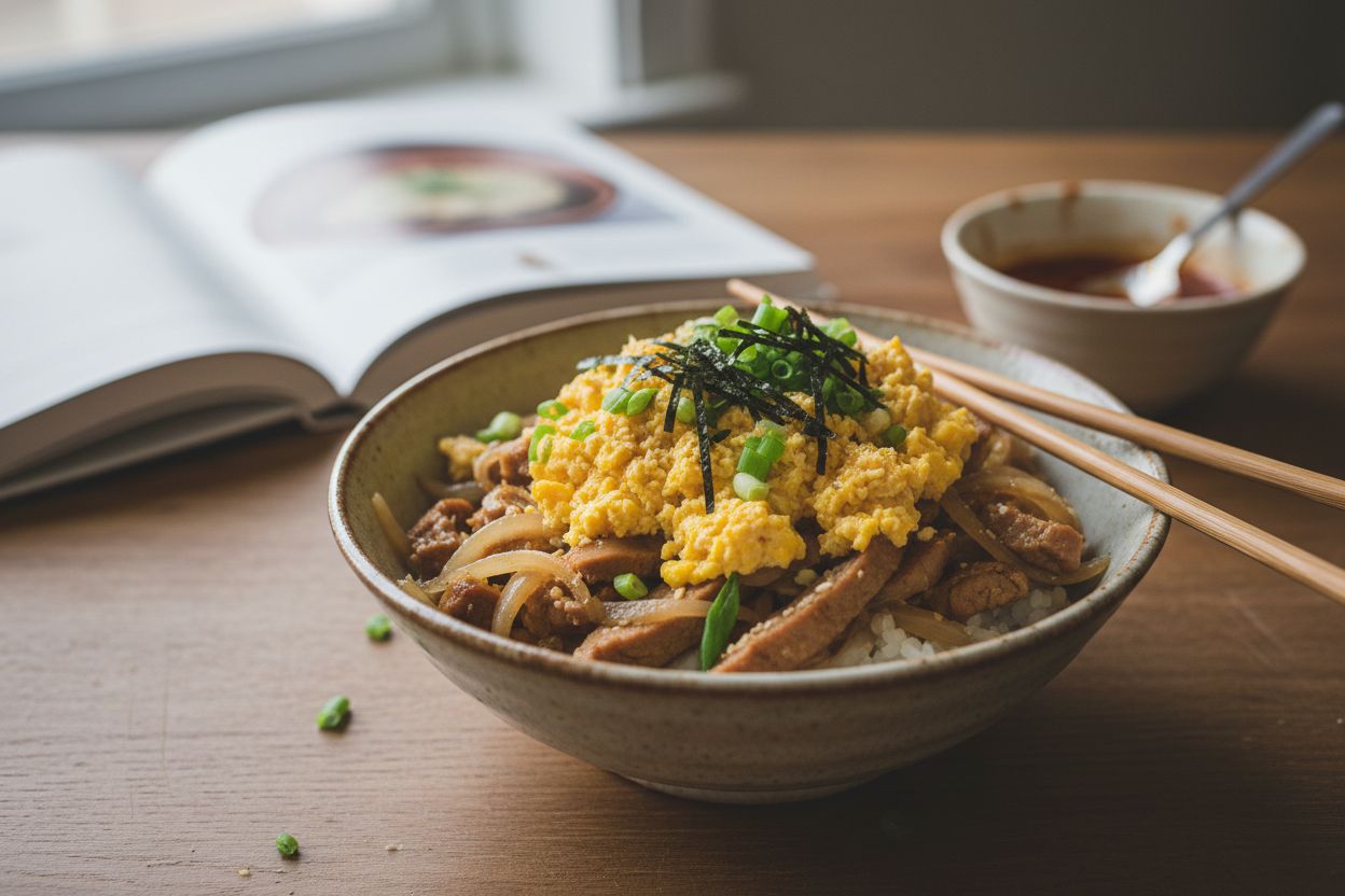 Oyakodon végétarien au seitan