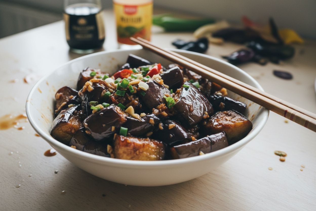 Aubergines braisées chinoises terminé