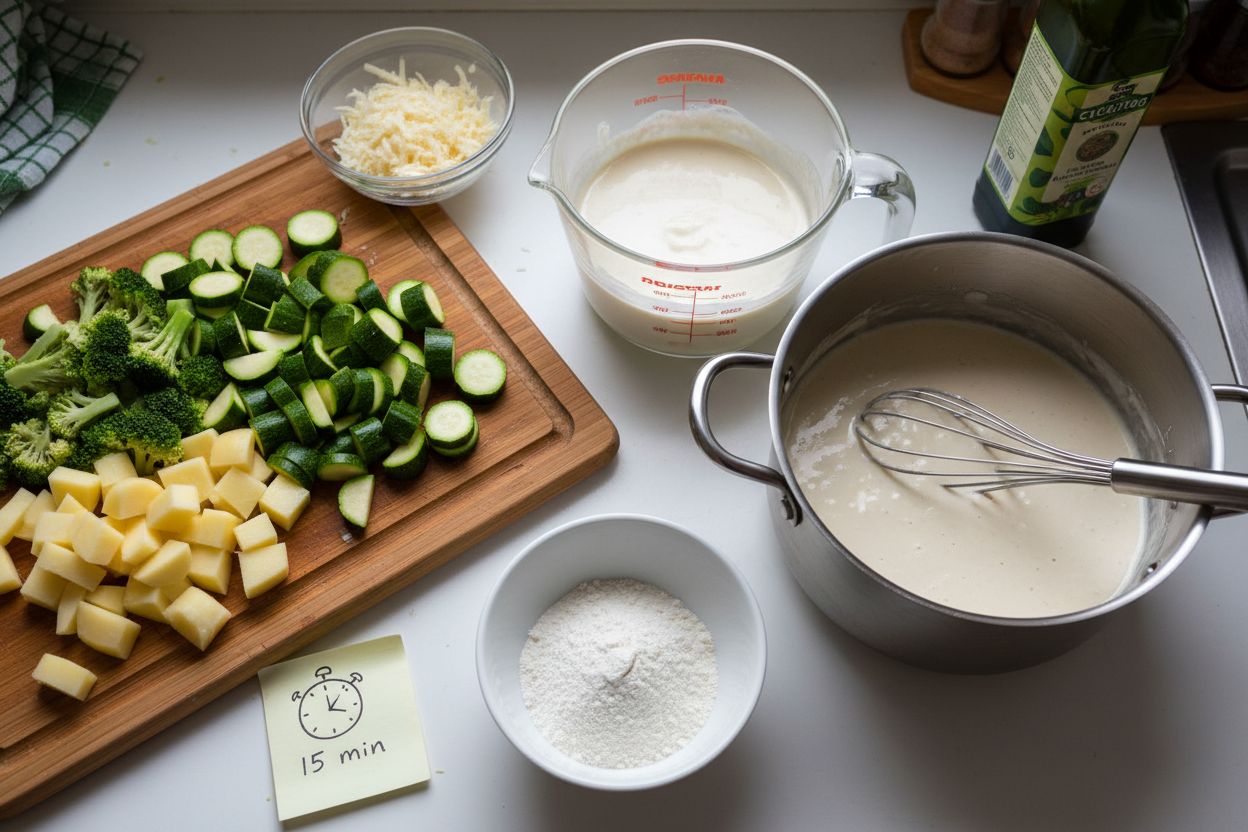 Préparation de la recette : béchamel sans lait