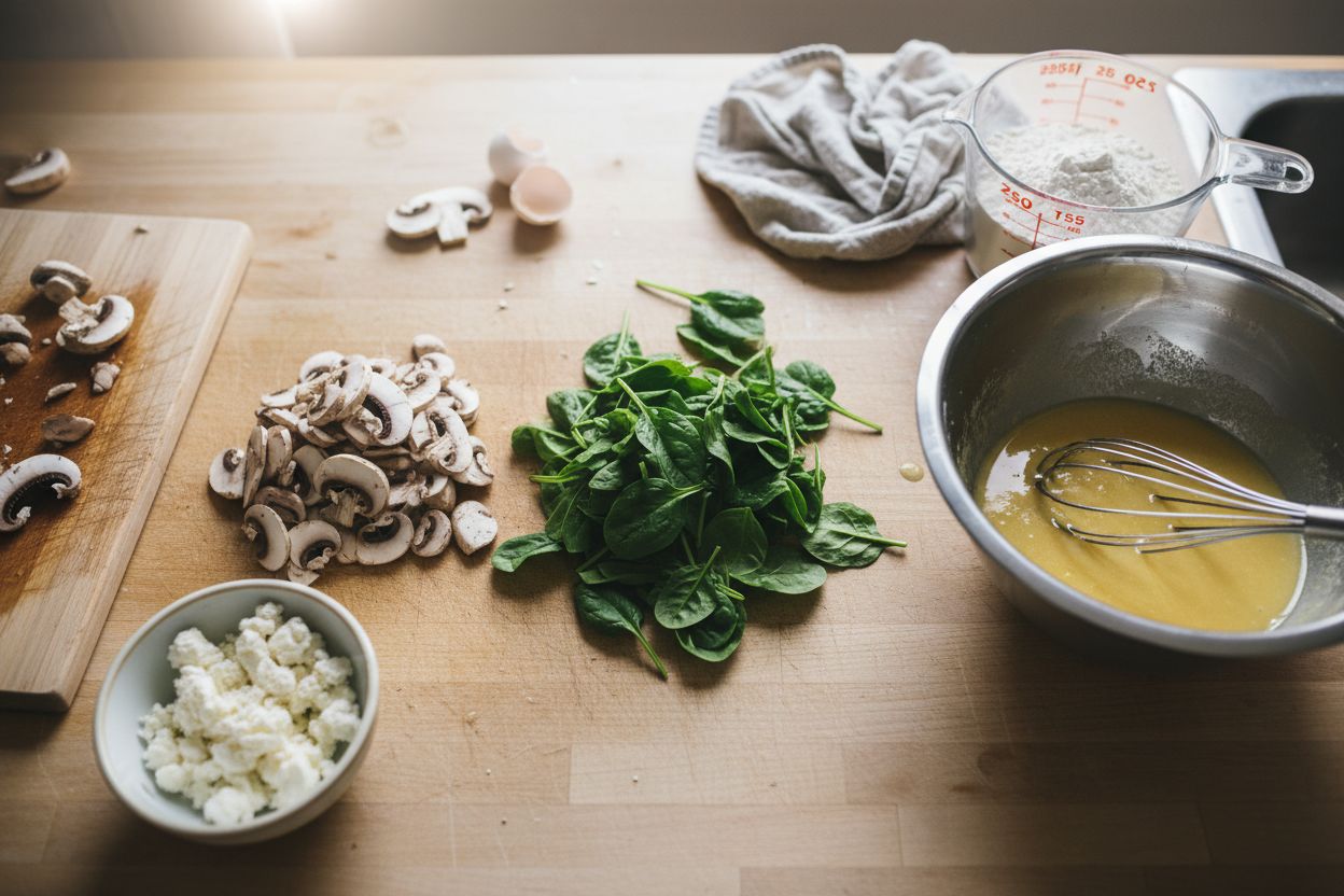 Préparation de la recette : crêpes salées végétariennes