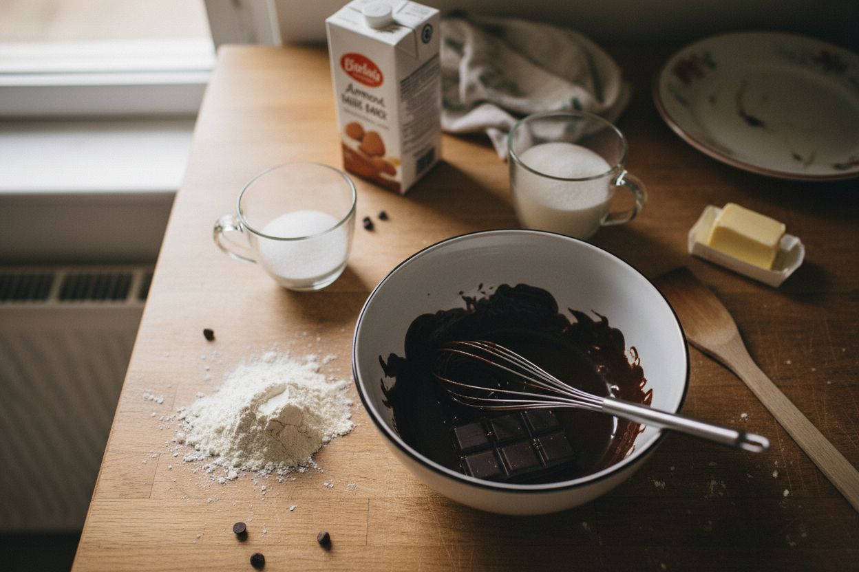 Préparation de la recette : fondant au chocolat sans œuf