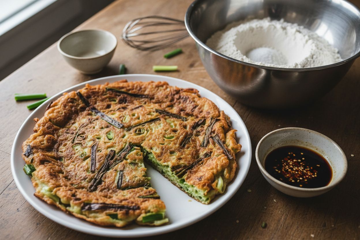 Galette coréenne aux ciboules terminé