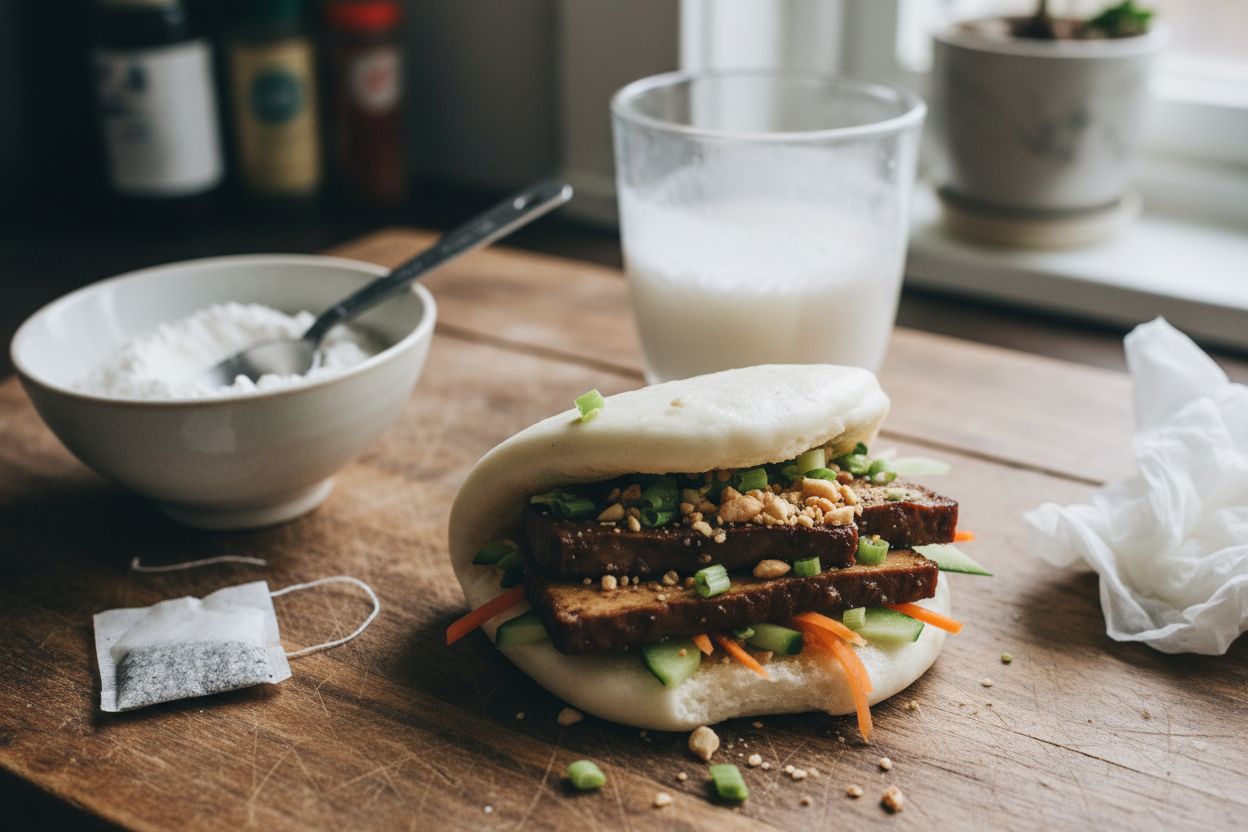 Gua bao au tofu braisé terminé