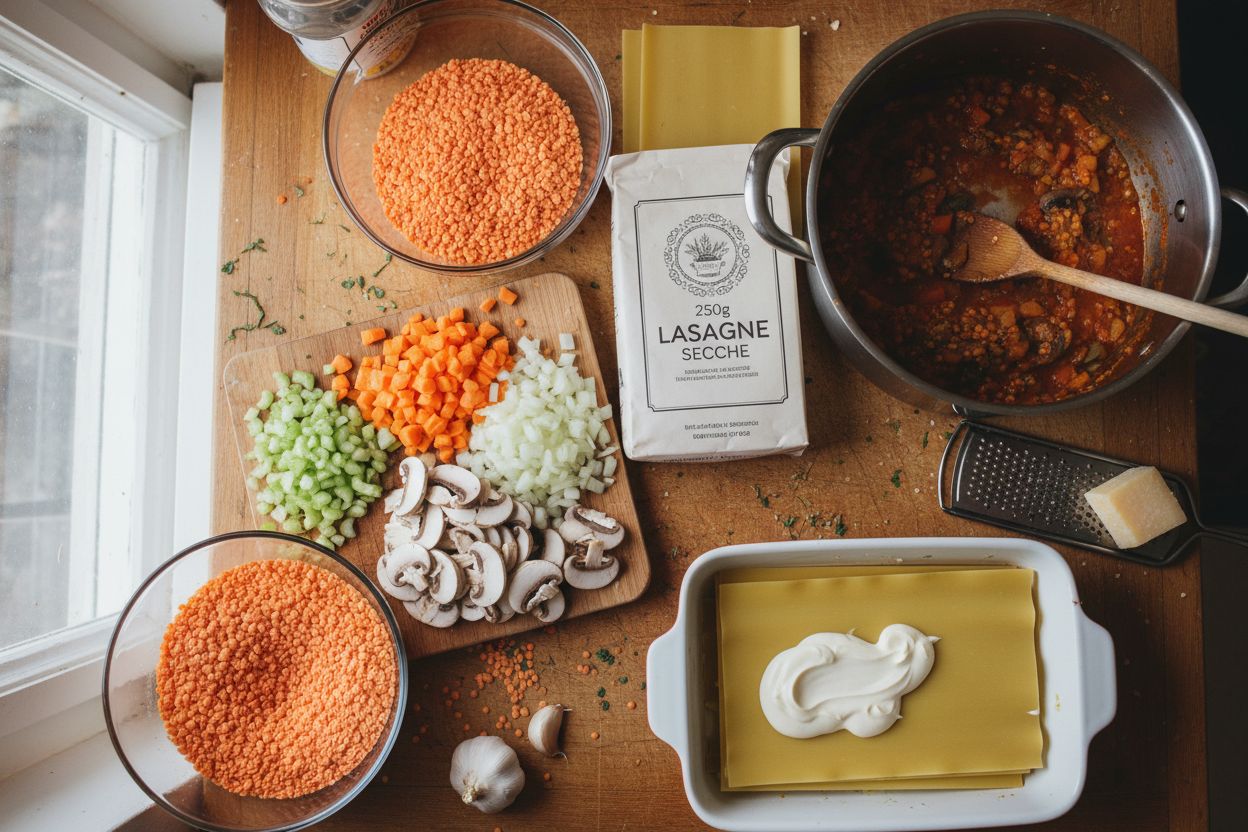 Préparation de la recette : lasagnes bolognaise végétarienne