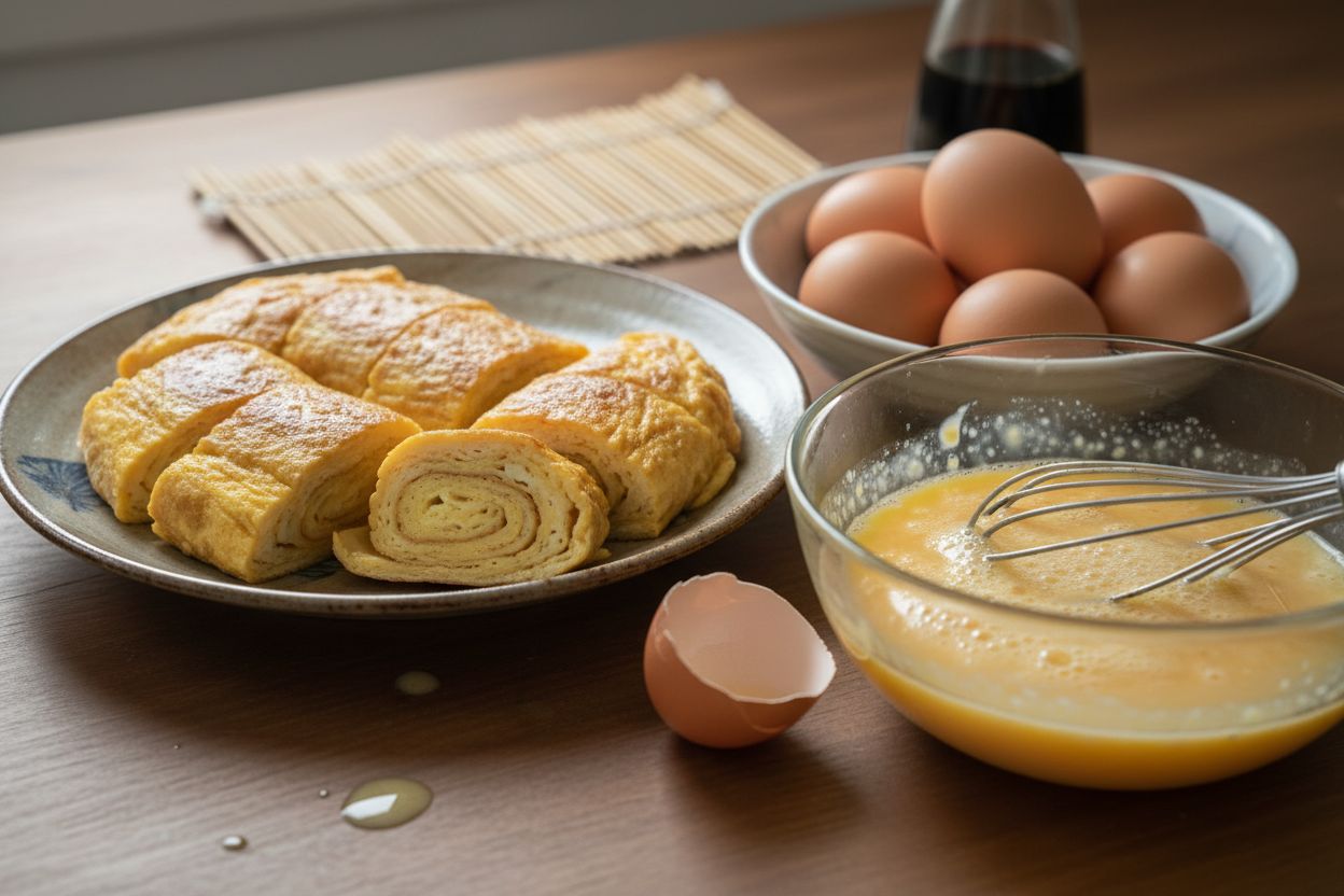 Omelette japonaise roulée terminé