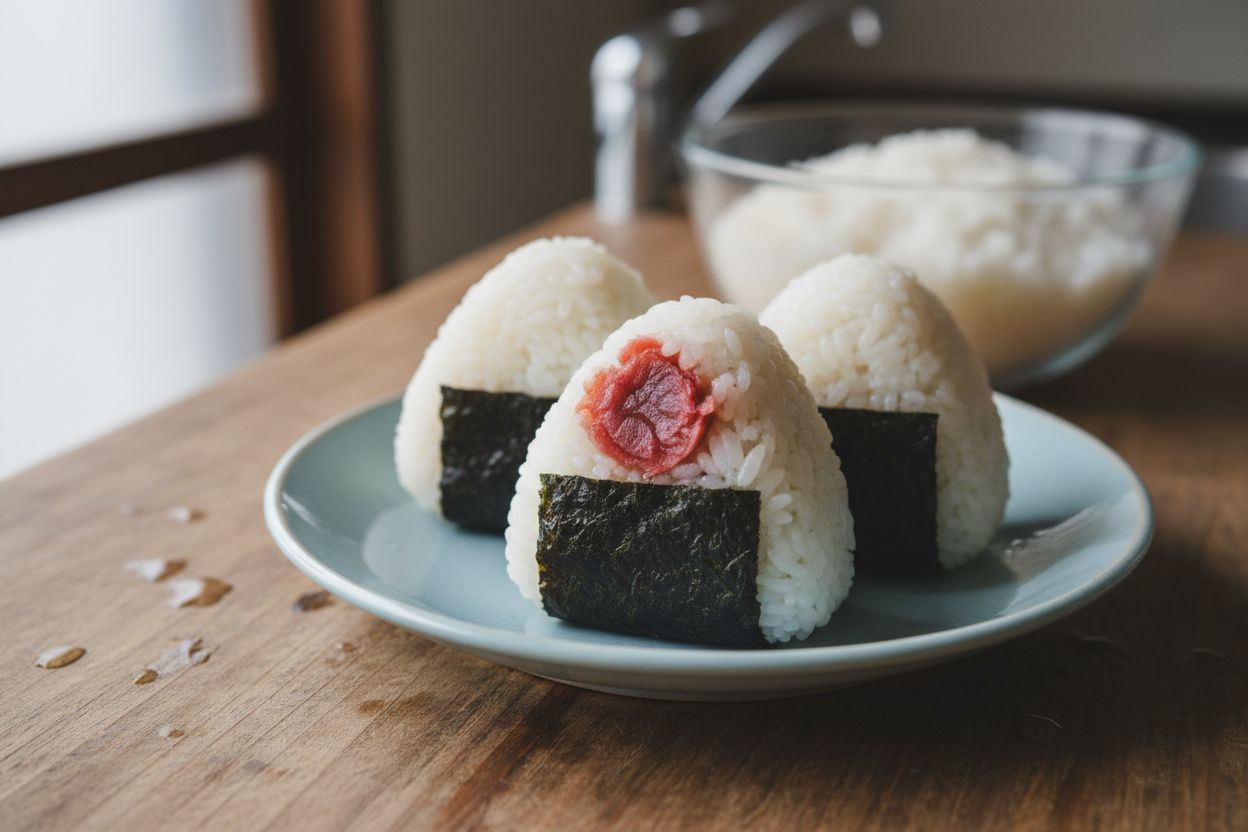 Onigiri au pruneau umeboshi terminé