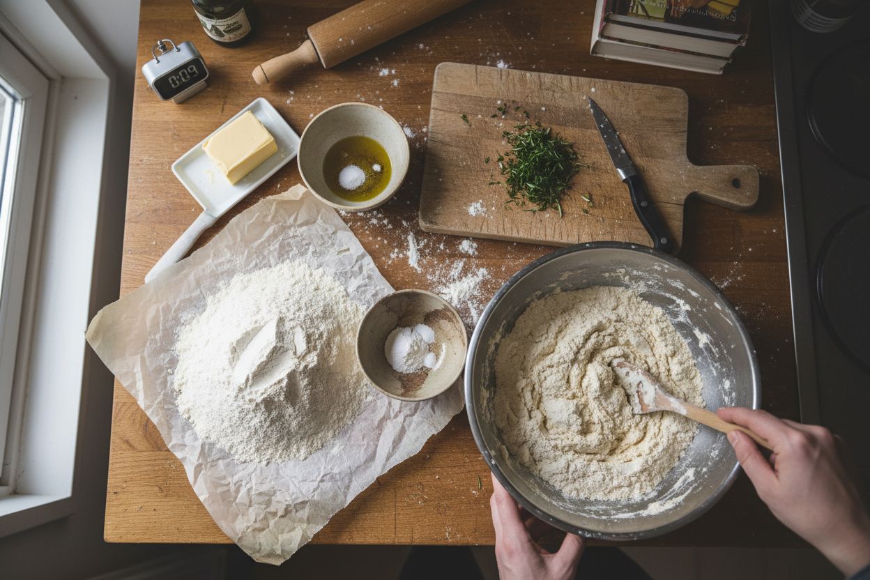 Préparation de la recette : pain sans levure