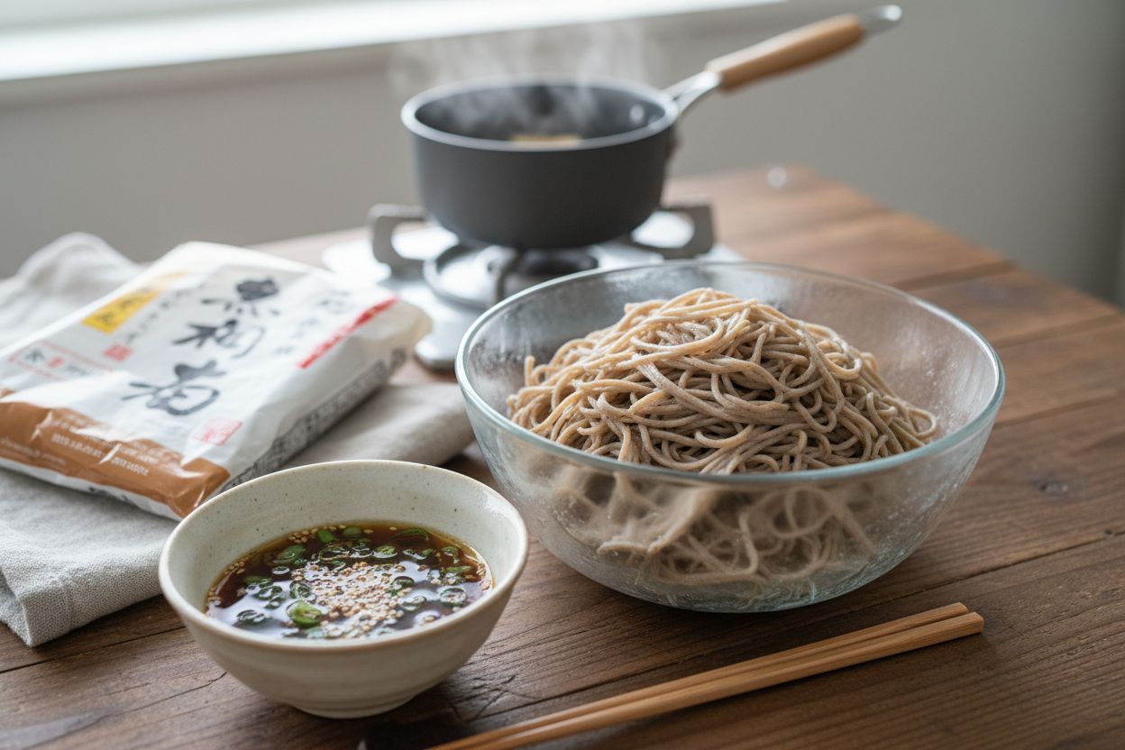 Soba froides au tsuyu terminé